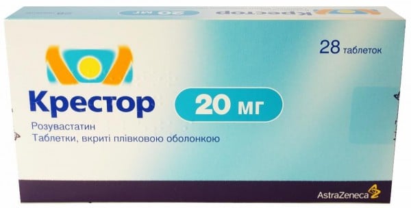 Крестор таблетки по 20 мг, 28 шт.