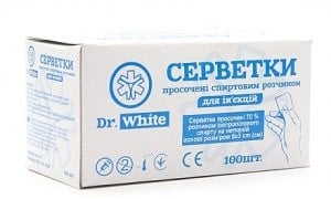 Салфетки спиртовые Dr.White, 6х3 см, 100 шт.