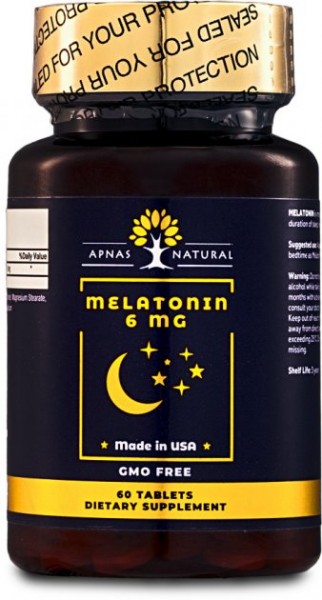 Мелатонин Apnas Natural диетическая добавка, таблетки по 6мг, 60 шт.