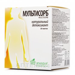 Мультисорб порошок для вывода токсинов из организма натуральный детоксикант по 3 г в пакетах, 20 шт.