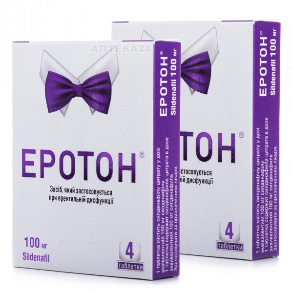 Эротон таблетки по 100 мг, 4 шт. + Эротон таблетки по 100 мг, 4 шт.