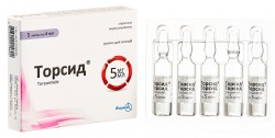 Торсид раствор для инъекций по 4 мл в ампуле, 5 мг/мл, 5 шт.