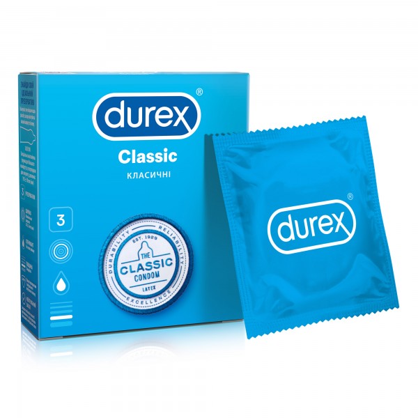Презервативы Durex (Дюрекс) Classic классические, 3 шт.