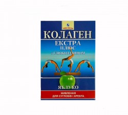 Коллаген Экстра Плюс порошок с глюкозамином со вкусом яблока в пакетиках по 8 г для лечения заболеваний опорно-двигательного аппарата, 7 шт.