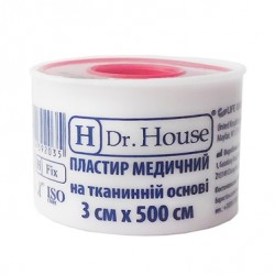 Пластырь медицинский на тканевой основе H Dr.House 3 см х 500 см (пластиковая упаковка), 1 шт.