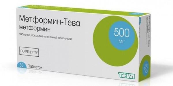 Метформин таблетки по 500 мг, 30 шт.