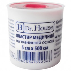 Пластырь медицинский на тканевой основе H Dr.House 5 см х 500 см (пластиковая упаковка), 1 шт.