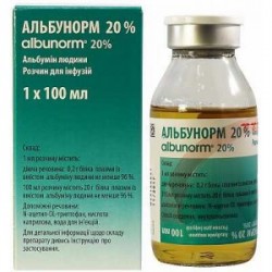 Альбунорм 20% раствор для инфузий по 200 мг/мл, 100 мл