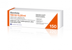 Бемфола раствор для инъекций 150 МО (11 мкг), 0,25 мл.