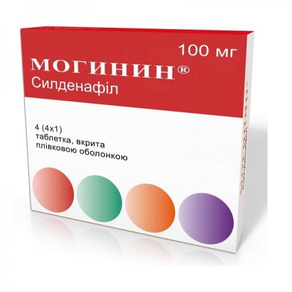 Могинин таблетки для потенции по 100 мг, 4 шт.