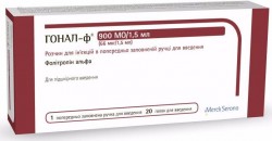 Гонал-Ф раствор для инъекций по 900 МЕ (66 мкг)/1,5 мл, 1 шт.