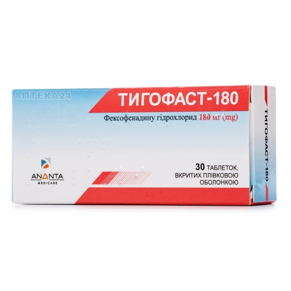Тигофаст таблетки по 180 мг, 30 шт.