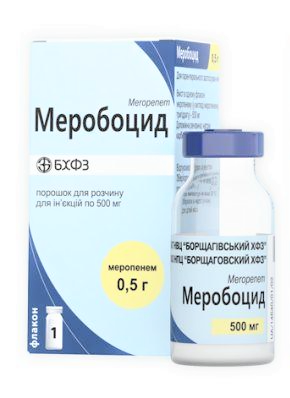 Меробоцид порошок для раствора для инъекций, 500 мг