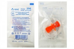 Катетер для инъекций типа бабочка IGAR 25G, оранжевый, 1 шт.