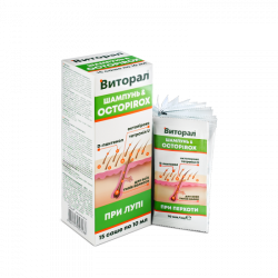 Виторал с октопироксом и тетранилом U шампунь при перхоти саше по 10 мл, 15 шт.