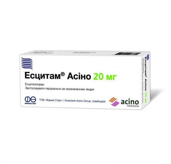 Эсцитам Асино 20 мг №60 таблетки Спец.