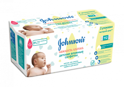 Johnson's® Baby Нежность хлопка детские влажные салфетки, 112 шт.