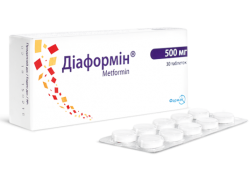 Диаформин таблетки по 1000 мг, 30 шт.