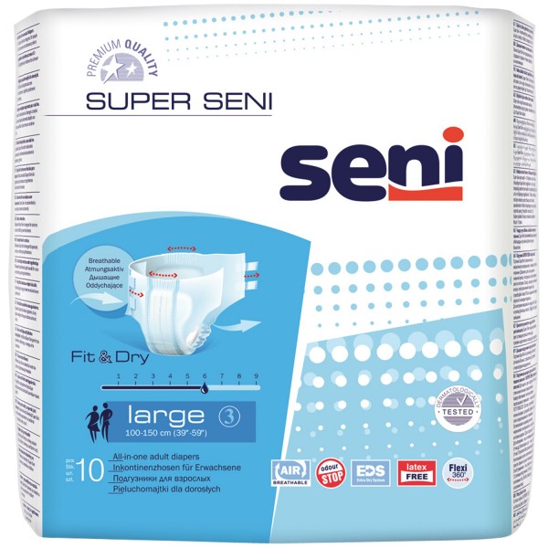 Подгузники для взрослых SENI Large Supеr, 10 шт.