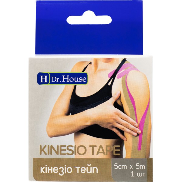 Пластырь медицинский Kinesio tape (Кинезио тейп) H Dr.House 5 см х 5 м, 1 шт.