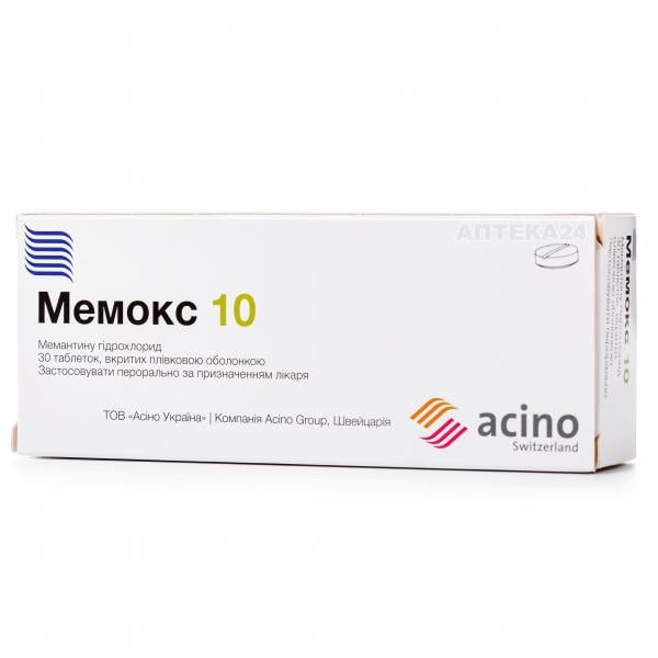 Мемокс таблетки от болезни Альцгеймера 10 мг №30