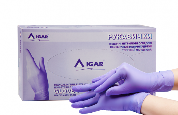 IGAR перчатки медицинские нитрилловые смотровые нестерильные неприпудренные размер M (7-8)