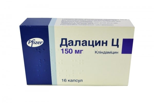 Далацин Ц антибактериальные капсулы по 150 мг, 16 шт.