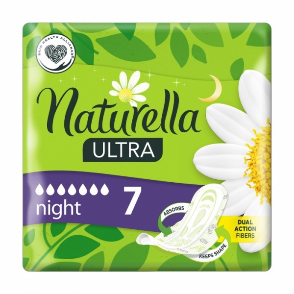 NATURELLA Ultra Night Single гигиенические прокладки ароматизированные Camomile, 7 шт.