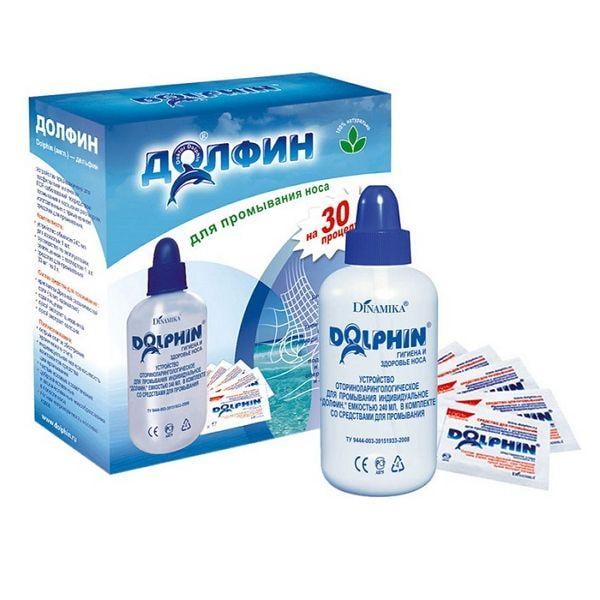 Система Долфин оториноларингологическая для промывания носа индивидуальная емкость 240 №30 + комплект с системой (рецепт №1)