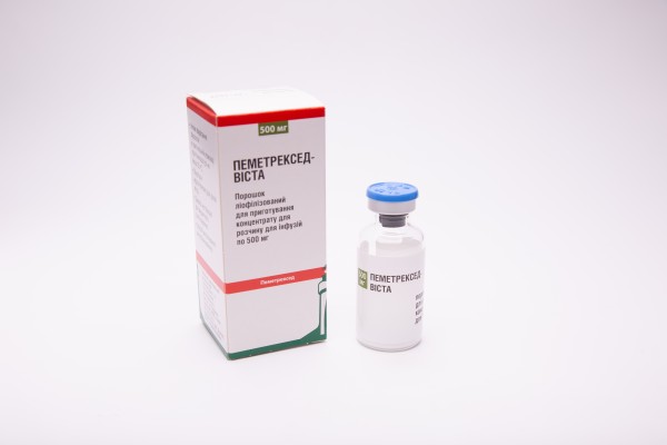 Пеметрексед-Виста 500 мг №1 порошок лиофилизованный для раствор для инфузий