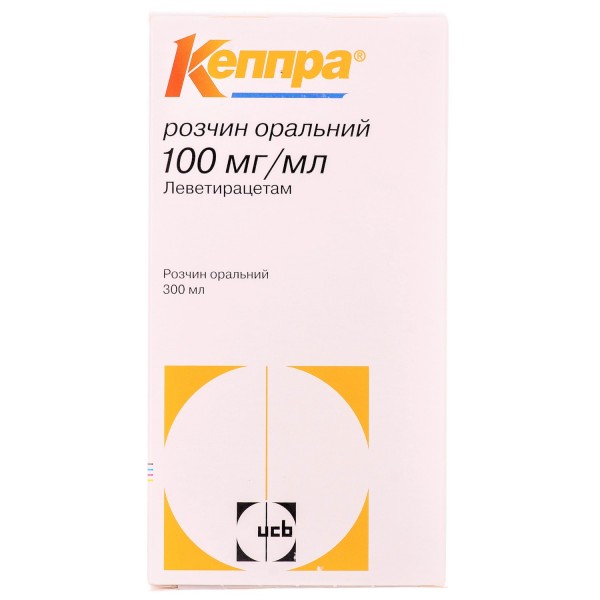 Кеппра раствор оральный, 100 мг/мл, 300 мл