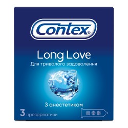 Презервативы Contex (Контекс) Long Love с анестетиком для длительного удовольствия, 3 шт.