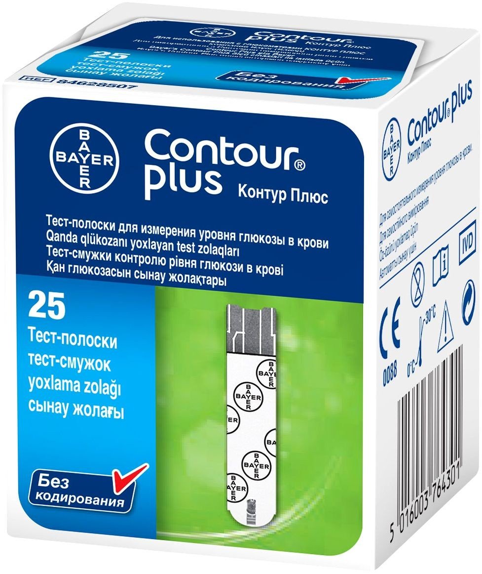 Тест-смужка Контур Плюс (Contour plus), 25 шт.: інструкція, ціна ...