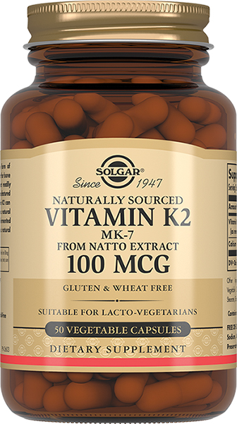 Солгар Натуральный витамин К2 (менахинон 7) капсулы по 100 мкг, 50 шт.
