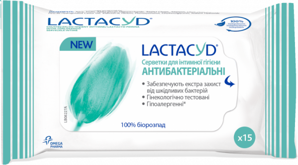 Лактацид Антибактериальные салфетки для интимной гигиены N15 