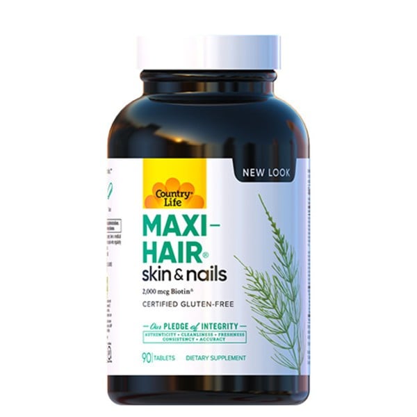 Комплекс витаминов и минералов Maxi-Hair диетическая добавка таблетки, 90 шт. - Country Life 