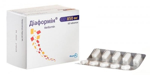 Диаформин таблетки по 850 мг, 60 шт.