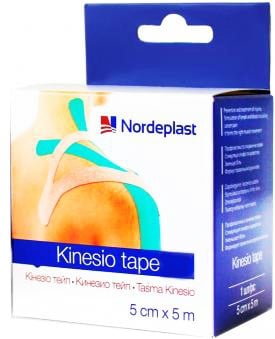 Пластырь медицинский Кинезио тейп (Kinesio tape) 5 см х 5 м, 1 шт.
