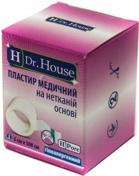 H Dr.House лейкопластырь на нeтканевой основе 5 см х 500 см