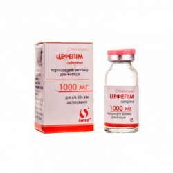 Цефепим порошок для раствора для инъекций по 1000 мг во флаконе  