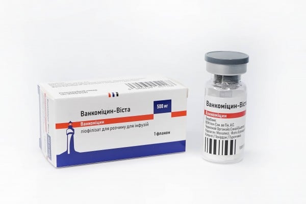 Ванкомицин-Виста лиофилизат для раствора для инфузий по 500 мг, 1 флакон по 10 мл
