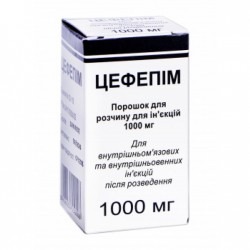 Цефепим порошок для раствора для инъекций по 1000 мг во флаконе