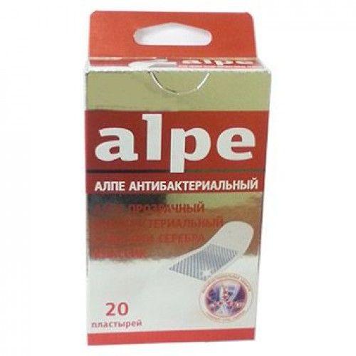 Лейкопластырь Алпе (Alpe) прозрачный антибактериальный с ионами серебра классик N20 (76х19мм)