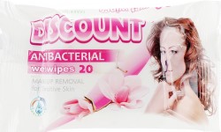 Салфетки влажные для снятия макияжа Discount, 20 шт.