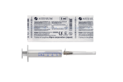 Arterium шприц инъекционный трехкомпонентный стерильный с иглой, 5 мл, 0,7мм х 38мм (22G х 1 1/2)
