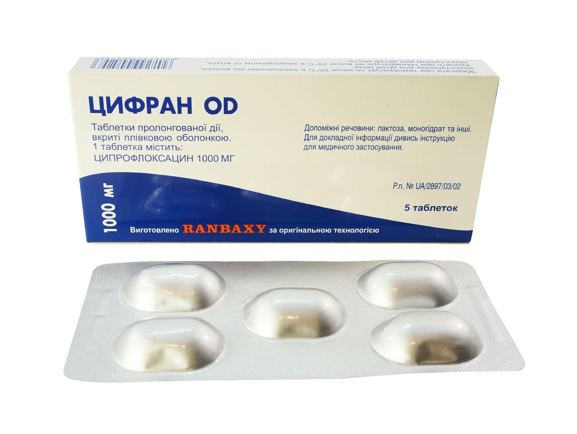 Чесні відгуки про Таблетки Цифран ОД по 1000 мг, 5 шт. - Sun Pharma від .