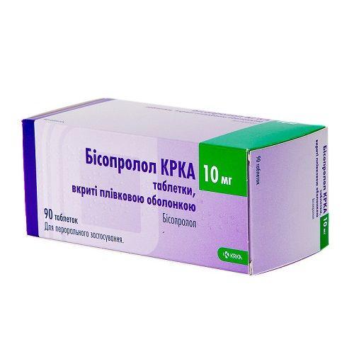 Бисопролол KPKA таблетки по 10 мг, 90 шт.