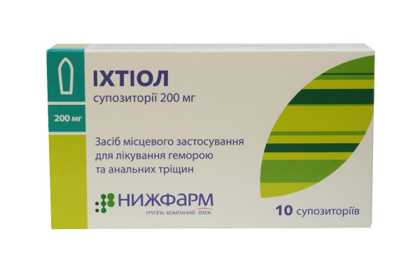 Ихтиол суппозитории ректальные по 200 мг, 10 шт.
