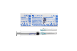 Шприц Arterium одноразовый трехкомпонентный стерильный с 2 иглами 2 мл