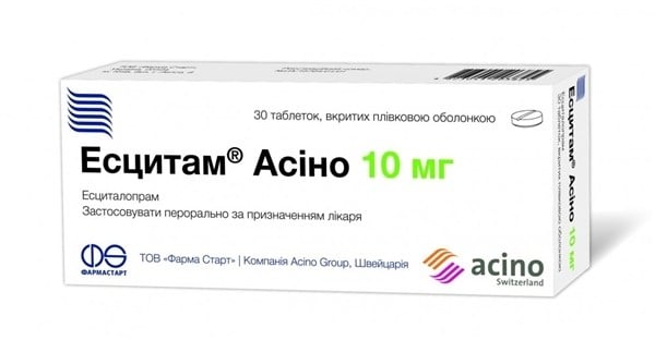 Эсцитам Асино таблетки от депрессии по 10 мг, 30 шт.
